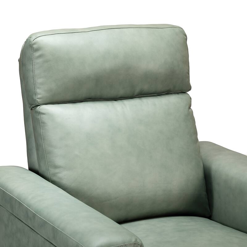 Alicia 34.65" Wide Contemporary Classic Genuine Leather Power Recliner With USB Port