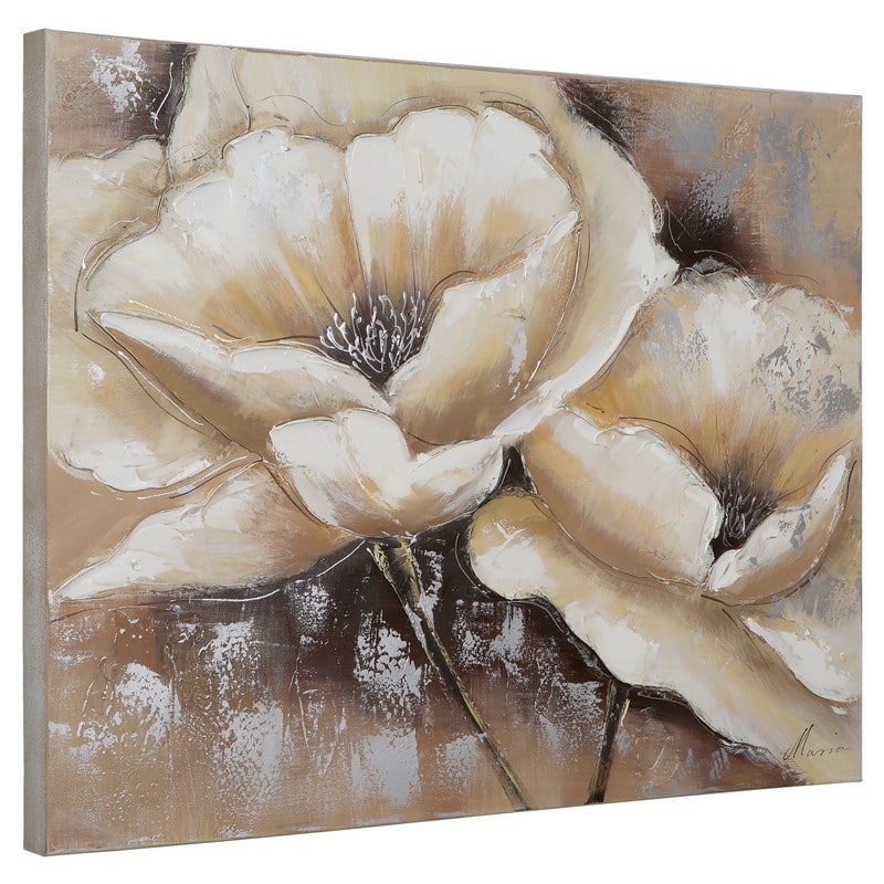 Yosemite Home Decor 'Full Bloom I' Original Hand-painted Canvas Wall Art - Multi-Color