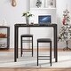 preview thumbnail 3 of 12, VECELO 3-Pieces Counter Dining Table Set with 2 Stools