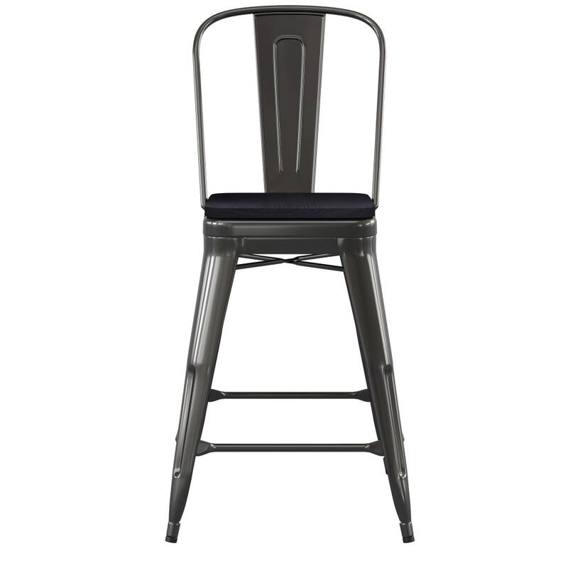 All-Weather Commercial Counter Stool with Removable Back & Poly Resin Seat