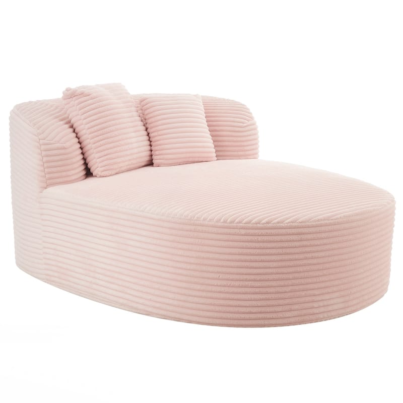 Modern Chaise Lounge Sofa Boneless Couch 51.6" Sofa Bed Compression Sofa Couch with Two Supportive Pillows for Living Room