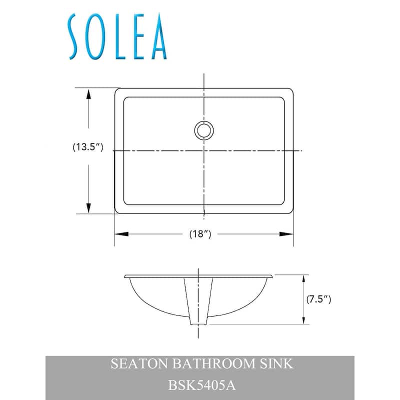 SAFAVIEH Solea Edwina Porcelain Ceramic Vitreous Rectangular 18.5 Inch White Undermount Bathroom Sink - 18.5" x 13.8" x 8.3"