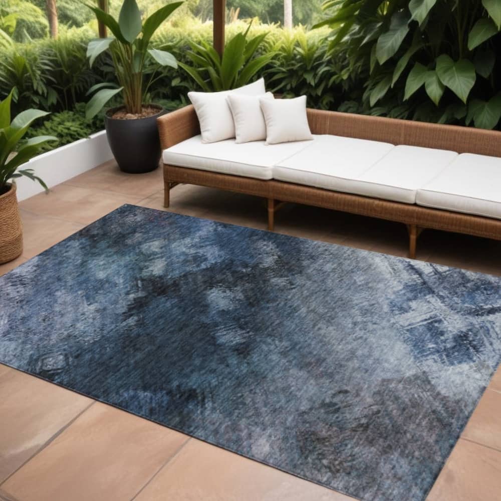 HomeRoots Abstract Transitional Rectangle Outdoor Rug