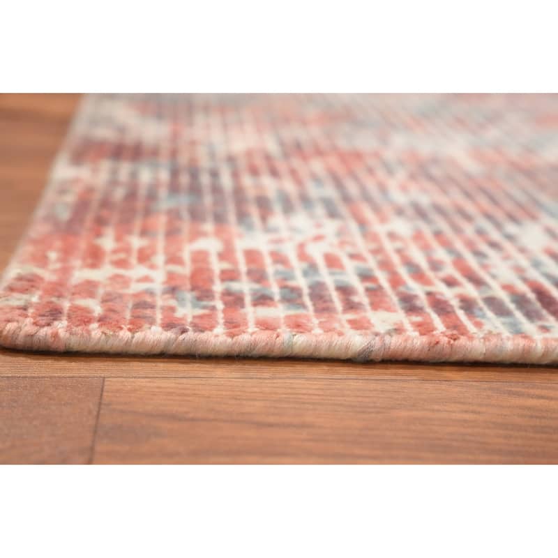 Hand Knotted Oriental Viscose Silk Carpet Modern Abstract Coral Abstract Area Rug - 4' 0'' X 2' 0''