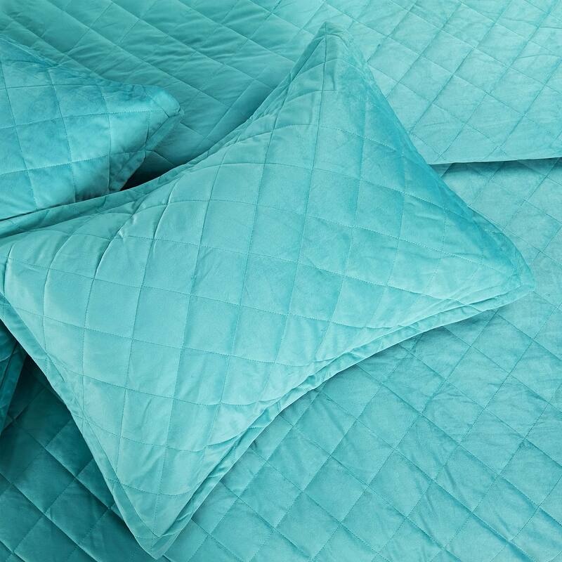 Serenta Velvet Quilts 5 Piece Ultra Soft Floor Touching Bedspread Set