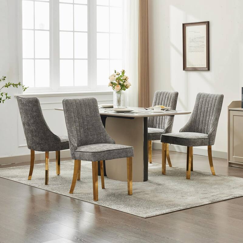 Rayon Cloth Flocking Chenille Dining Chairs