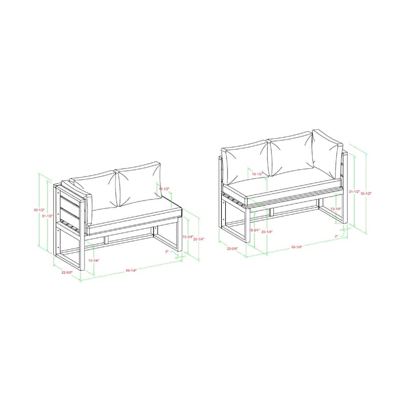 Middlebrook Hampton Grey 4-Piece Outdoor Conversation Set