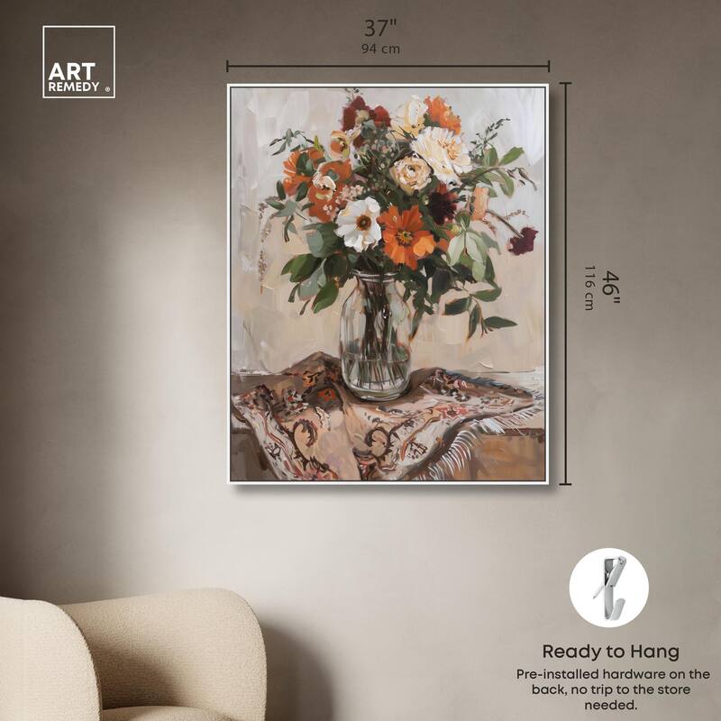 Delicate Glass Vase and Flowers Canvas by Art Remedy