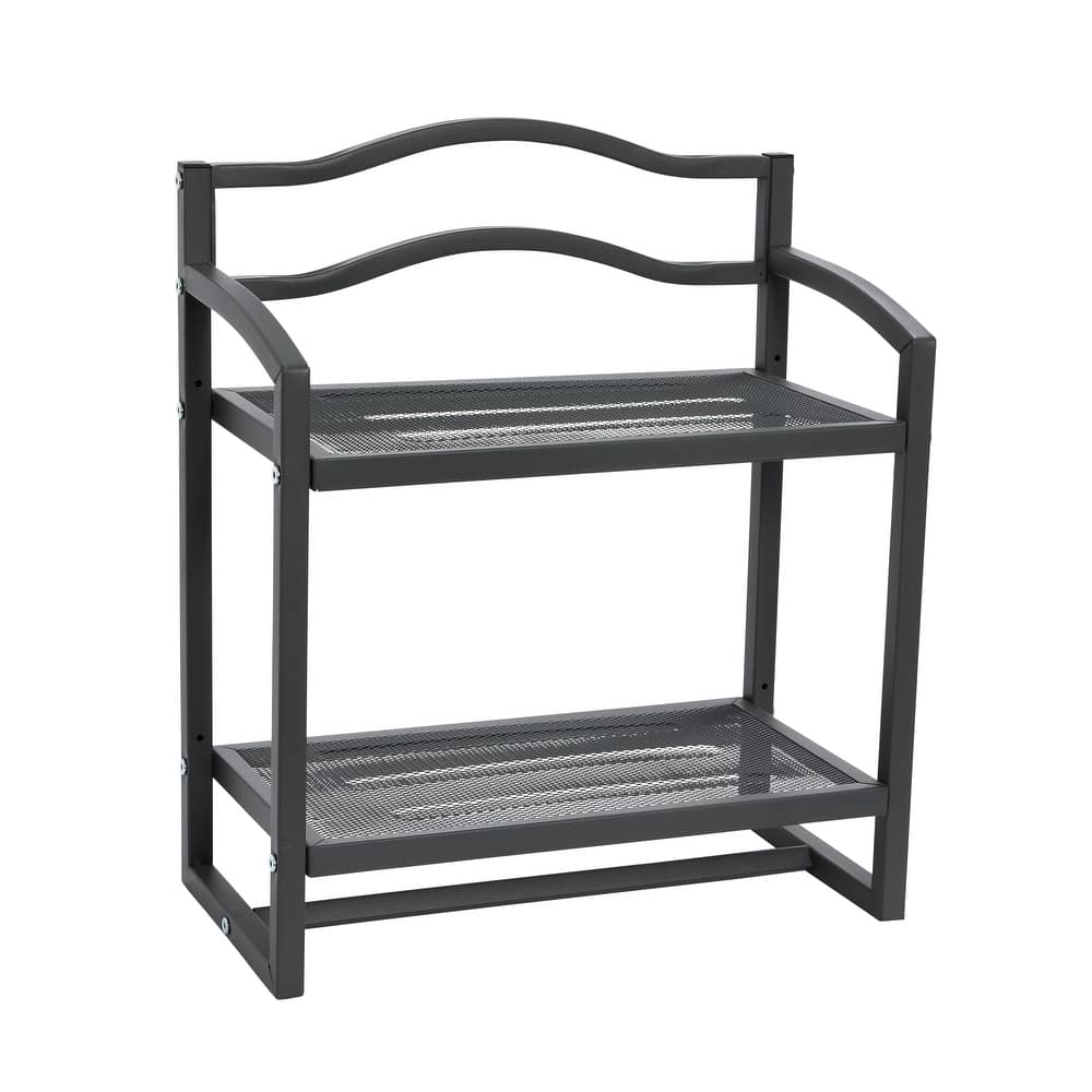Household Essentials 2-Tier Metal Wall Mount Bathroom Storage Rack