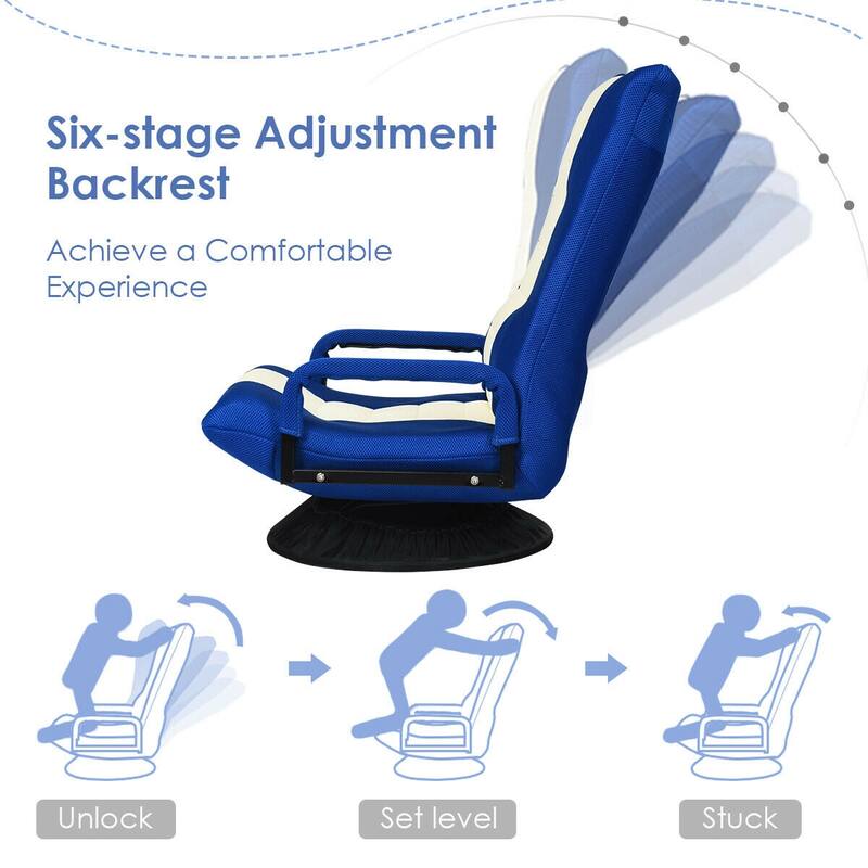 Gymax Gaming Floor Chair Folding Lazy Sofa 6-Position Adjustable - See Details