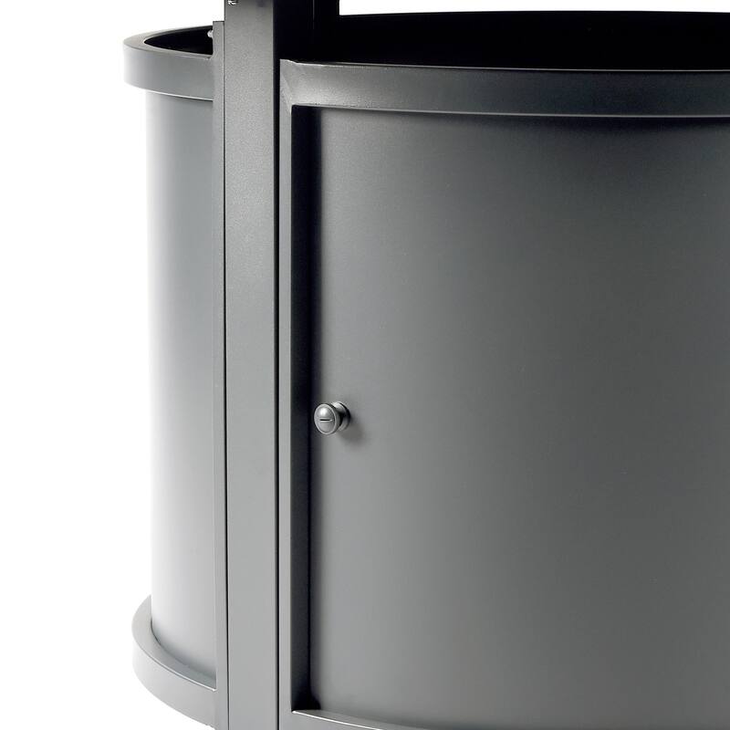 Round 44 in. x 44 in. Aluminum Propane Fire Pit Table with Glass Beads, Two Covers, Lid, 57,000 BTUs