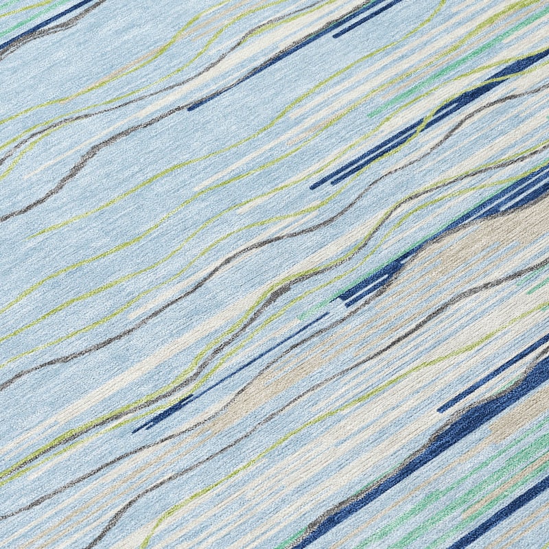HomeRoots Striped Transitional Rectangle Outdoor Rug