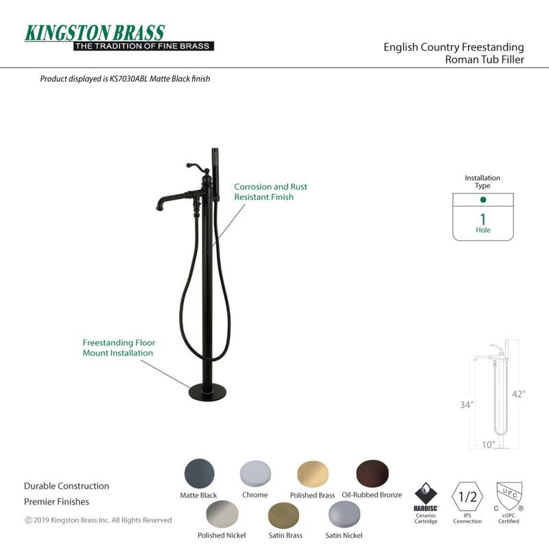 English Country Freestanding Tub Faucet with Hand Shower