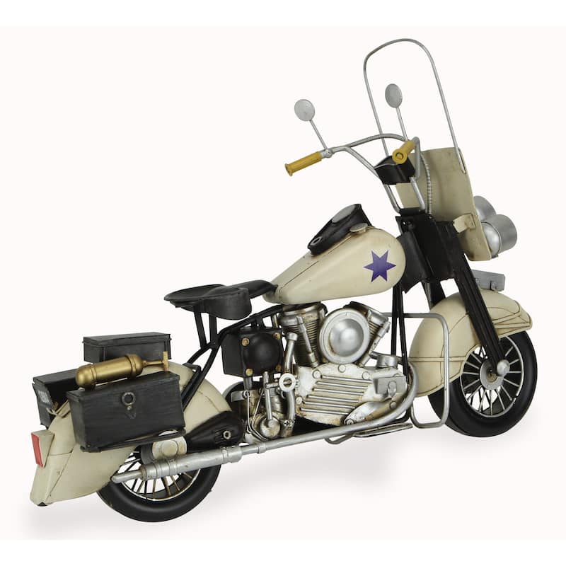 Multicolor Metal Early 1900s Police Motorcycle Model