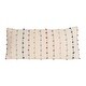 preview thumbnail 8 of 7, White Cotton Pillow with Multicolor Embroidered Loop Stripes