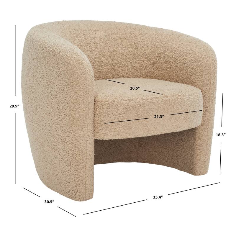 SAFAVIEH Couture Sangita Barrel Back Accent Chair - 35" W x 31" D x 30" H - 35Wx31Dx30H