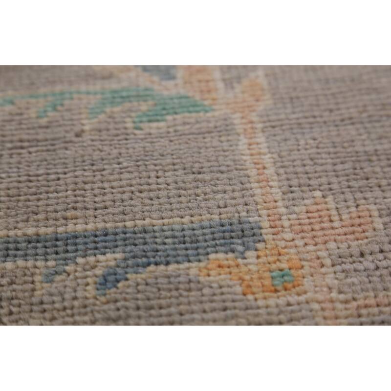 Hand Knotted Oriental 100% Wool Carpet Transitional All-Over Greys & Charcoal Oushak Area Rug - 12' 0'' X 9' 5''