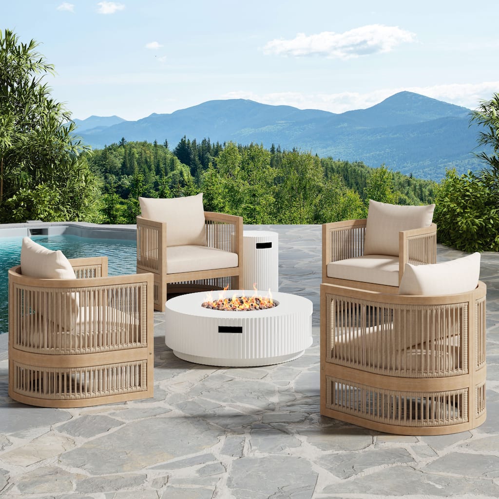 Christopher Knight Home - Outdoor Acacia Wood Conversation Set
