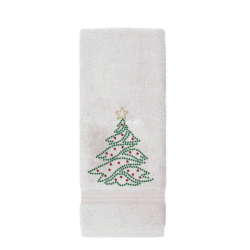 Sparkles Home Rhinestone Christmas Tree Hand Towel