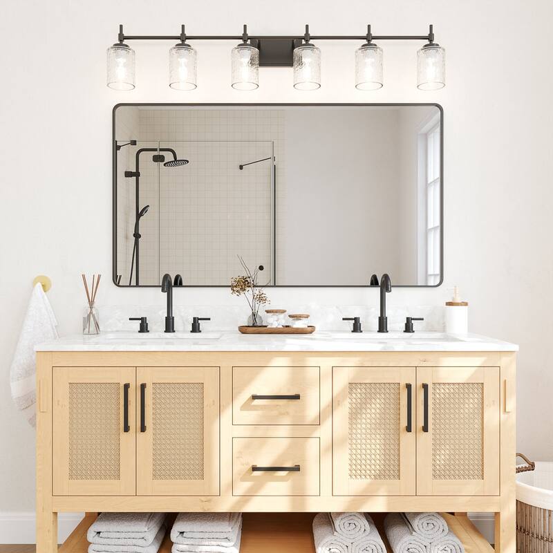 Acroma Dimmable Bathroom Vanity Light with Water Ripple Clear Shade