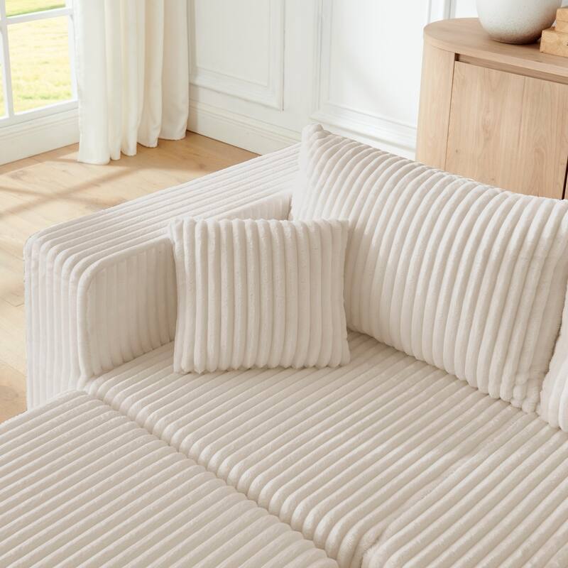 94.1" U-Shaped Sectional Sofa with Two Movable Ottomans