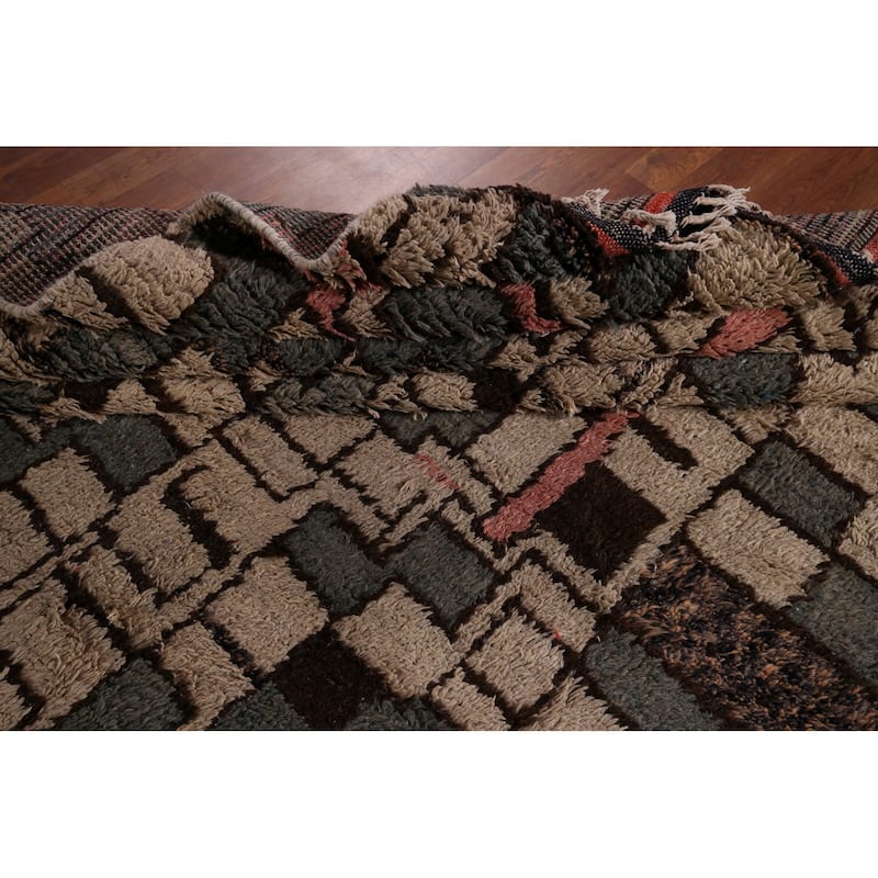 All-Over Plush Moroccan Large Area Rug Handmade Wool Carpet - 11'4" x 18'8"