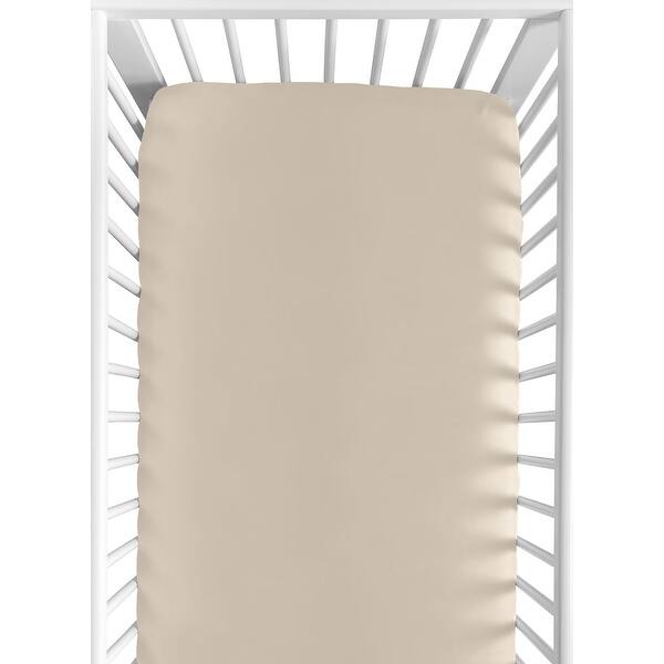 slide 2 of 6, Beige Fitted Crib Sheet Girl Solid Color Taupe Vintage Floral Boho Shabby Chic Rose Flower Boho Bohemian Farmhouse Collection