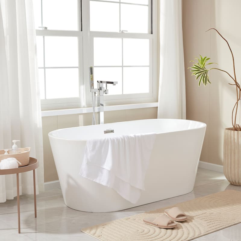 Vanity Art 67" Acrylic Freestanding Soaking Bathtub