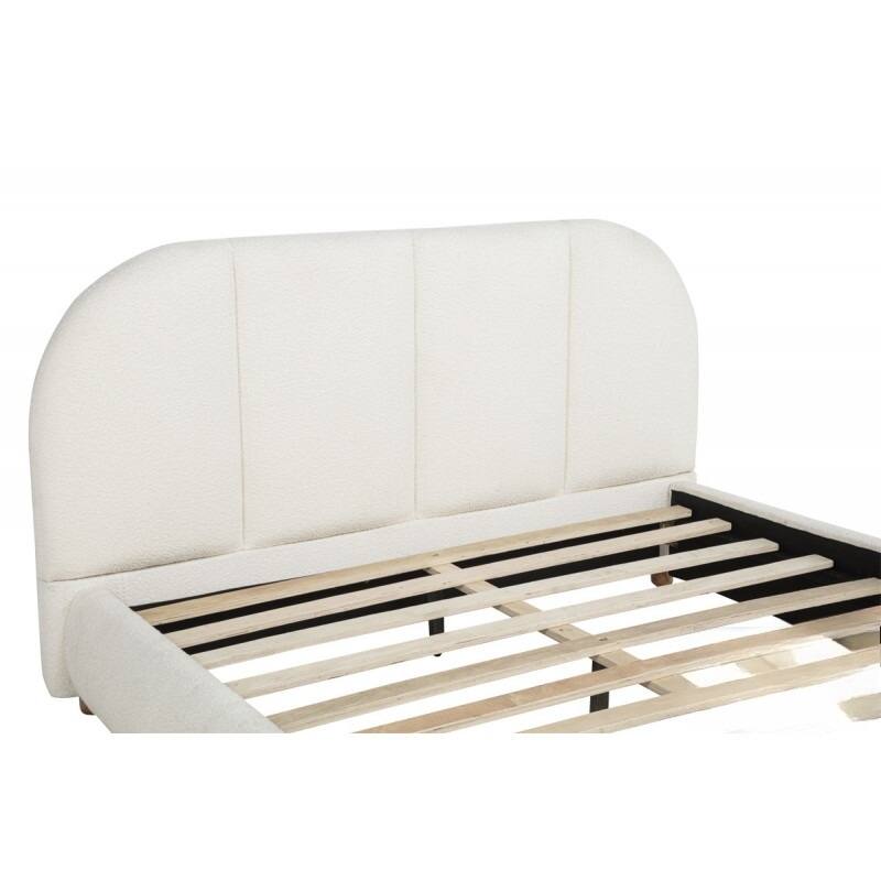 Modern Queen Platform Bed with Soft Burlap Upholstery, Contemporary Design, Easy Assembly