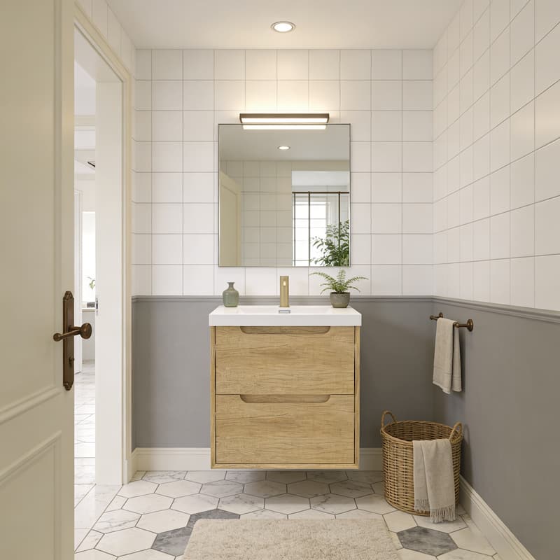 Prismis 24" 30" Wall-Mount Premium Bathroom Vanity with Integrated Sink