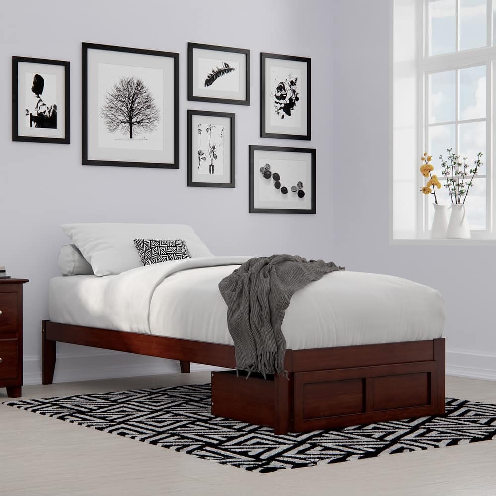 AFI Colorado Platform Bed with Foot Drawer and Charging Station