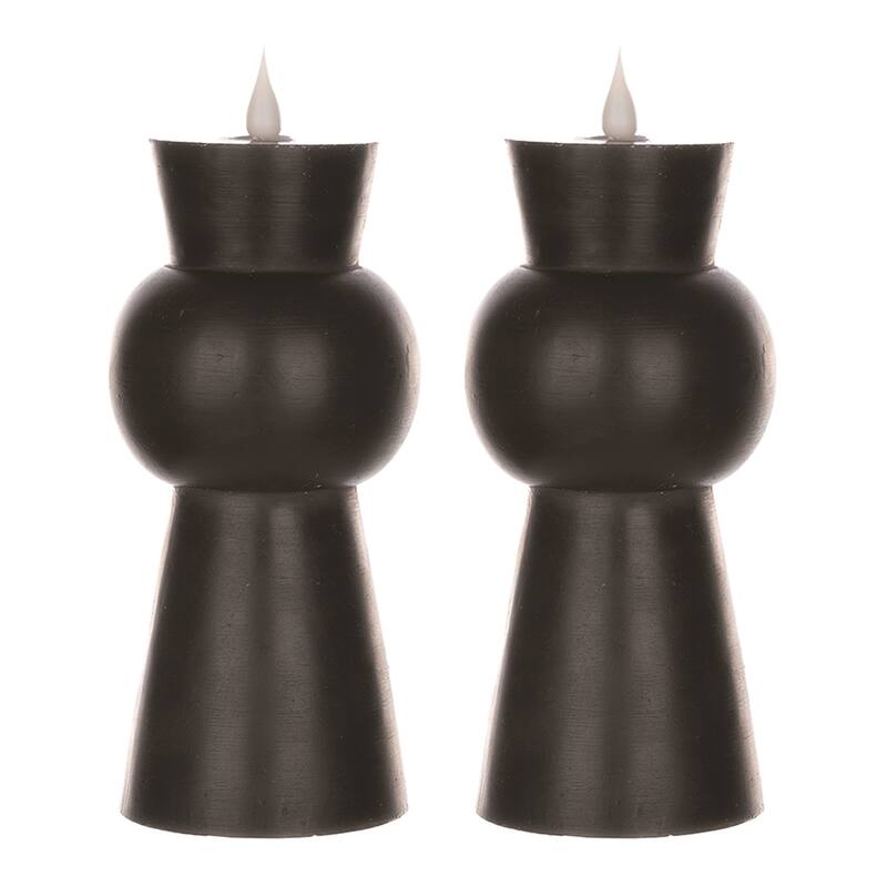 Simplux Designer LED Candle with remote (Set of 2) - Black