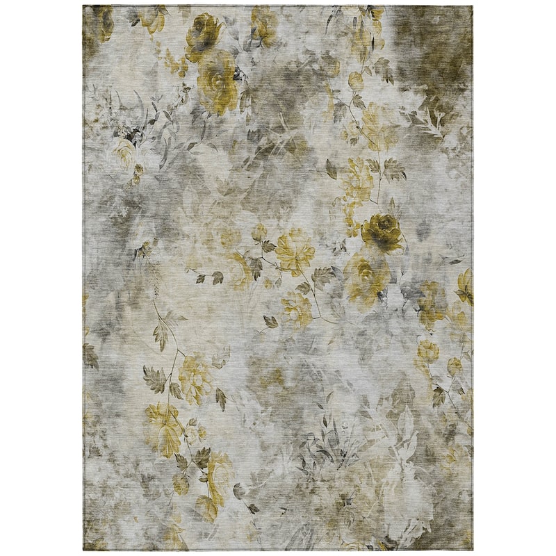 Machine Washable Indoor/ Outdoor Chantille Vanishing Floral Rug