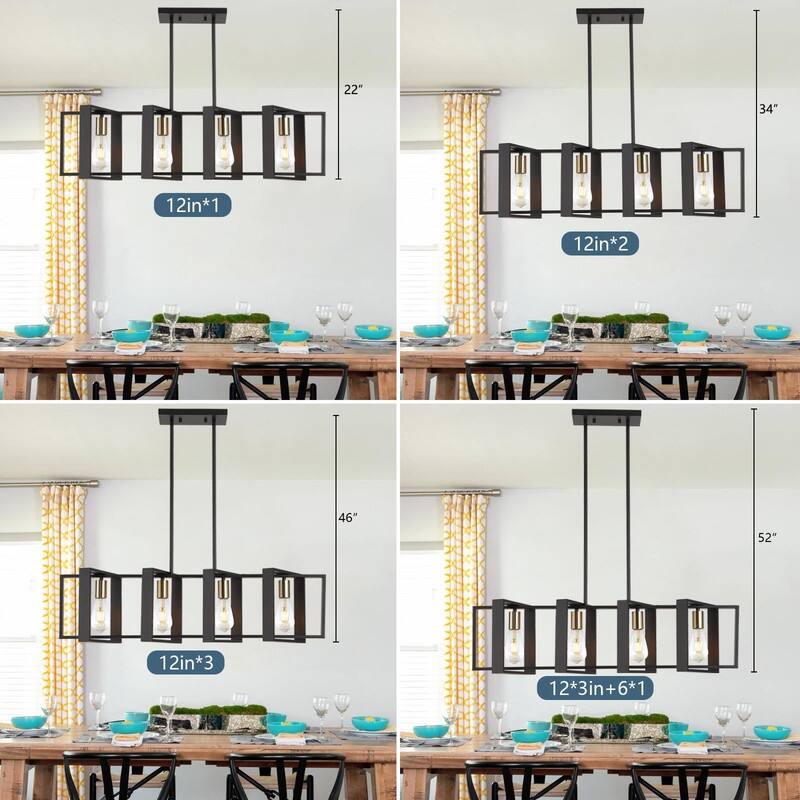 Kitchen Island Lighting Fixture, Dining Room 4 Lights Chandeliers