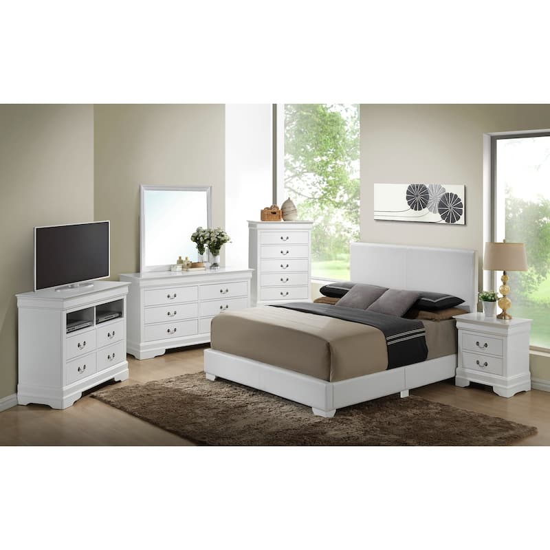 Upholstered Wood Queen Panel Bed - 86" - White