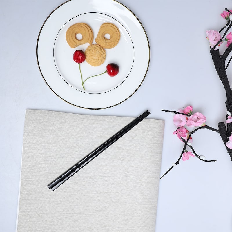 Unique Bargains Plastic Kitchen Dishware Nonslip Chopsticks 10 Pairs - 9.7" x 0.28" x 0.2"( L*Top D*Bottom D )