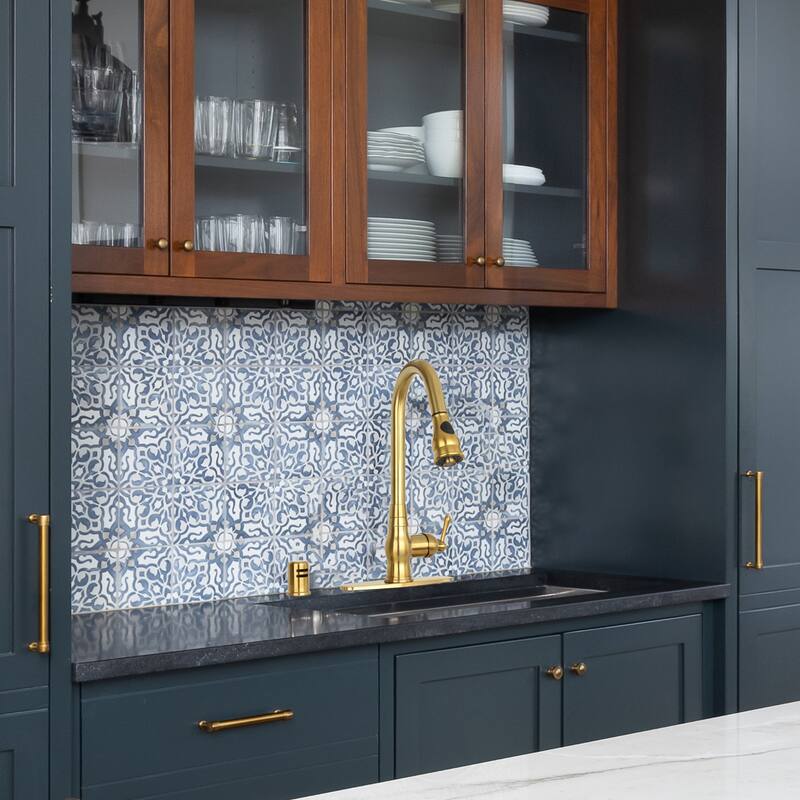 Copper Kitchen Faucet with Single Handle and Pull Down Sprayer