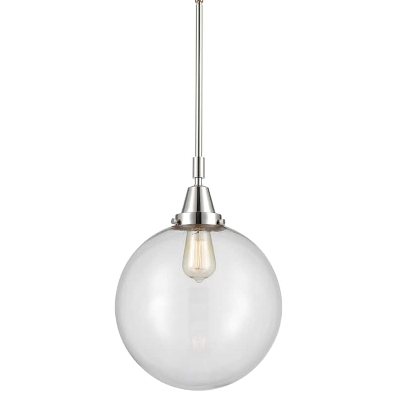 Innovations Lighting 447-1S-16-12 Beacon Pendant Beacon 12" Wide - Polished Chrome / Clear