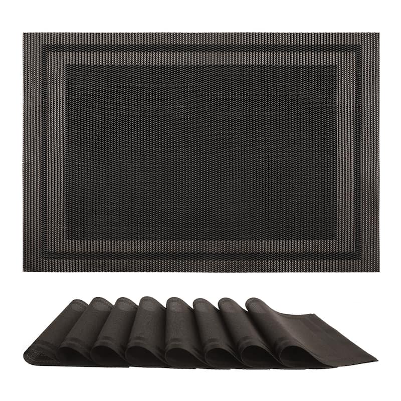 Set of 8 Placemats, Vinyl Placemats for Kitchen Dining Table Decor Washable Heat Resistant Table Placemats Wipeable Table Mat