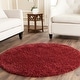 preview thumbnail 129 of 187, SAFAVIEH California Premium Shag Izat 2-inch Thick Area Rug 4' Round - Maroon - Round