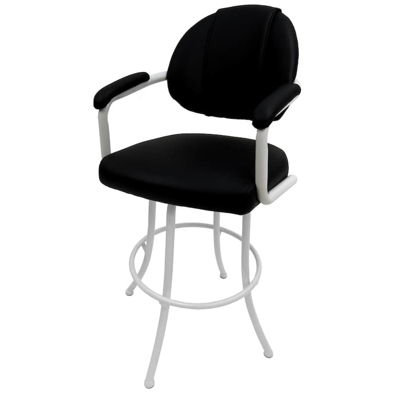 Extra Tall Swivel Metal Bar Stool 34" - M-70 - 34 inch Seat - Black - White