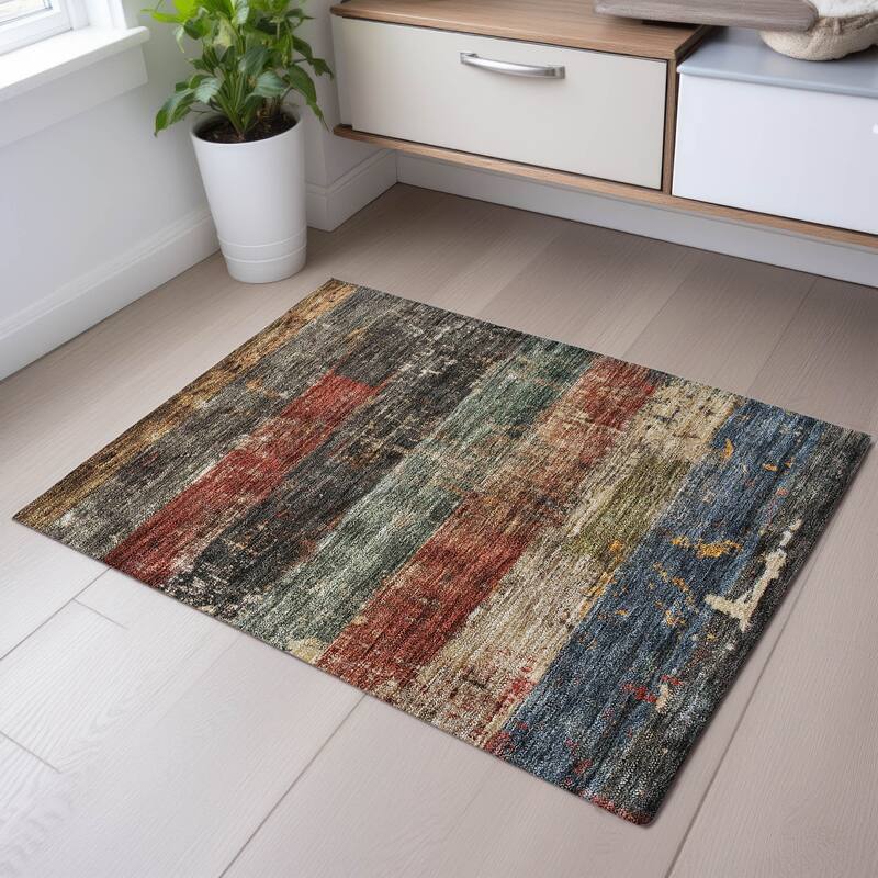 Premium Washable Super Soft Modern Stacks Mayfield Rug - Fern - 1'8" x 2'6"