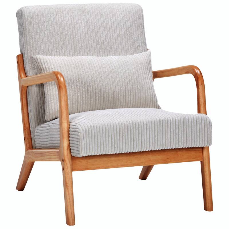 Mid-Century Modern Accent Chair, Armchair Living Room Chairs with Pillow