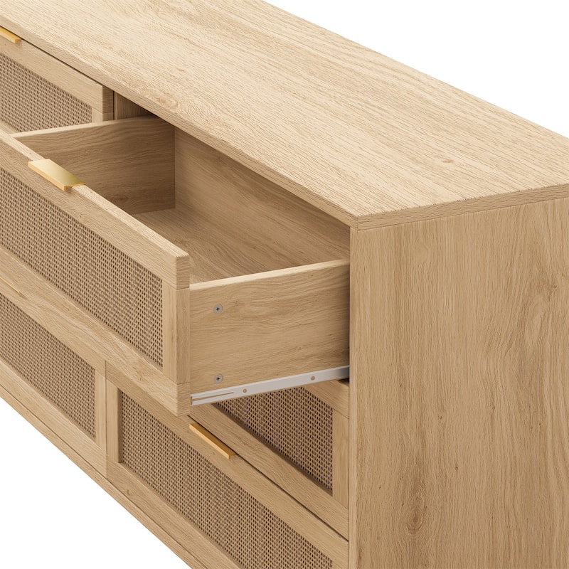 6-Drawers Rattan Storage Cabinet Rattan Drawer