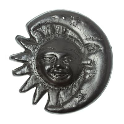 Novica Handmade Eclipsing Smile Barro Negro Wall Accent