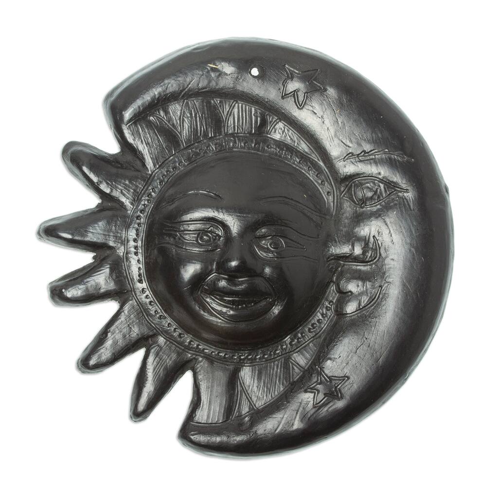 Novica Handmade Eclipsing Smile Barro Negro Wall Accent