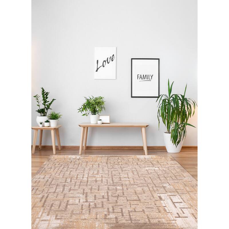 ECARPETGALLERY Hand-knotted Legacy Beige Silk, Wool Rug - 8'10 x 12'2