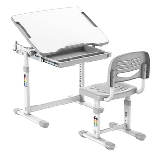 Mount-It! Kids Desk and Chair Set, Height Adjustable Ergonomic Children's School Workstation with Storage Drawer
