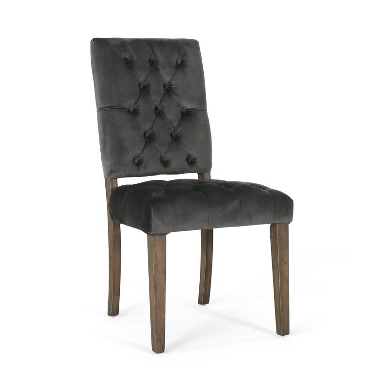 39" Modern Set of 2 Dining Chairs with Button-Tufted Backrest Seat, Solid Wood Legs for Dining Room Living Room and Bedroom