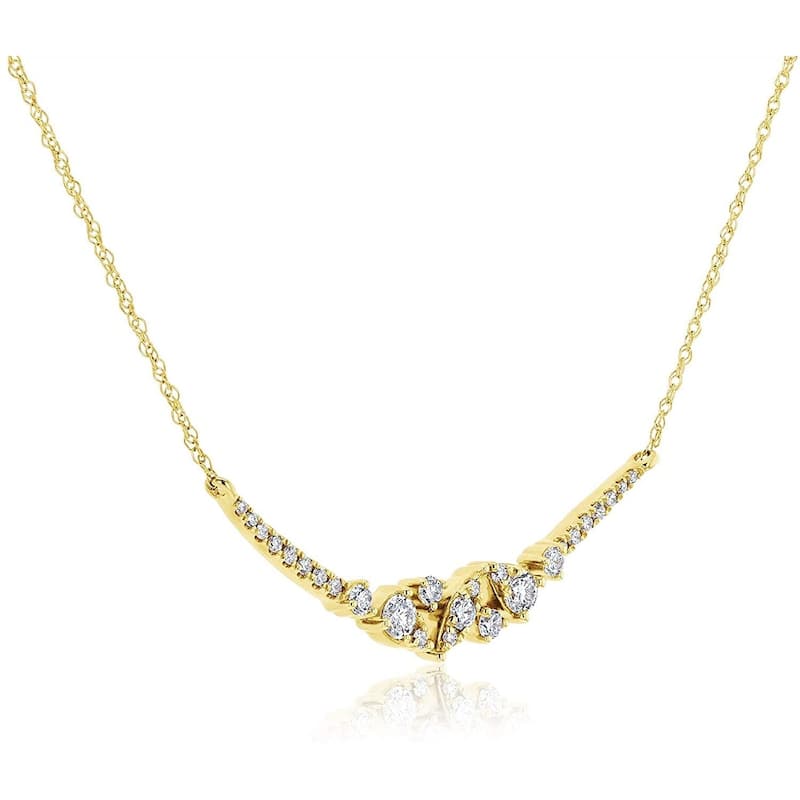 Annello by Kobelli 14K Gold Orion Lab Grown Diamond Boomerang Necklace (GH/I)